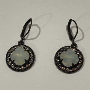 Kirks Folly Vintage Aurora Borealis Crystal Drop Earrings Leverback Nickel-Free